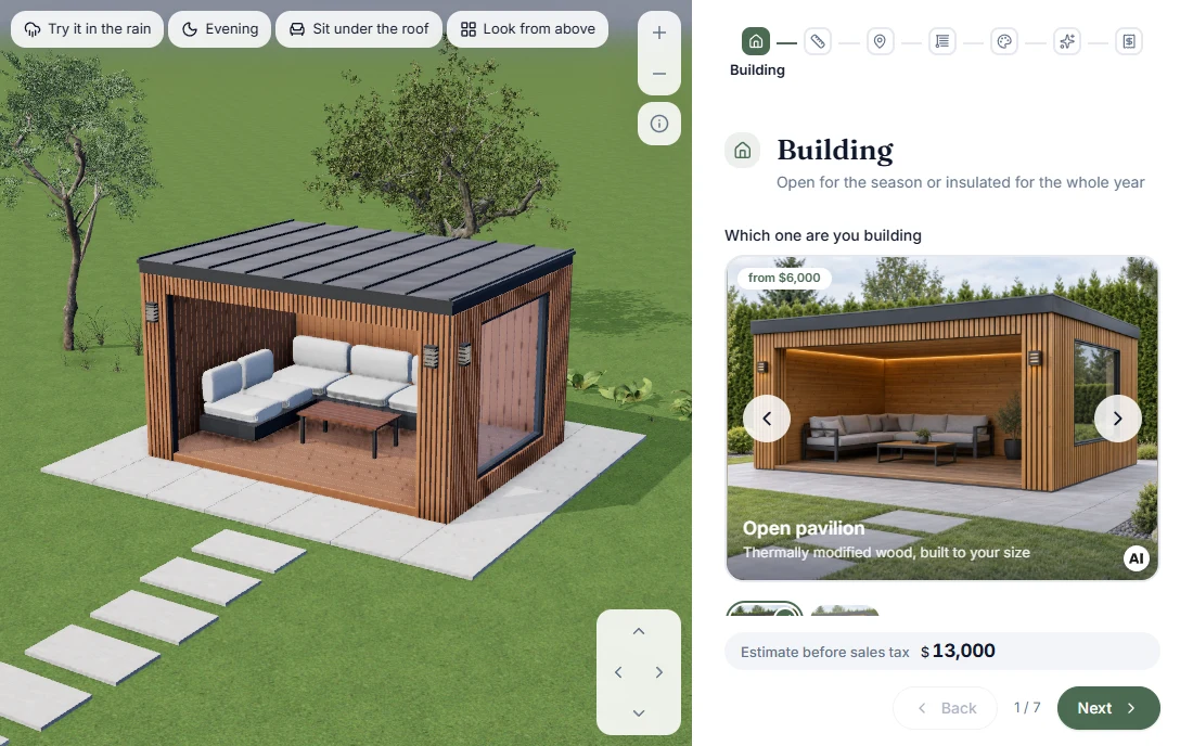 Interactive form: Backyard pavilions and studios