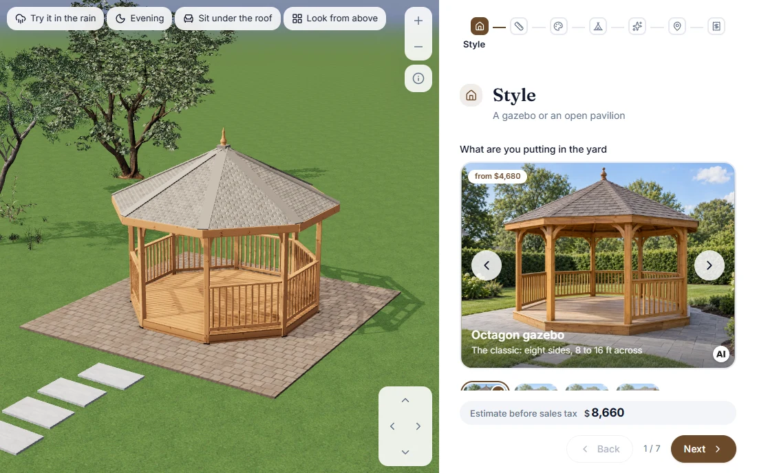 Interactive form: Gazebos and timber pavilions
